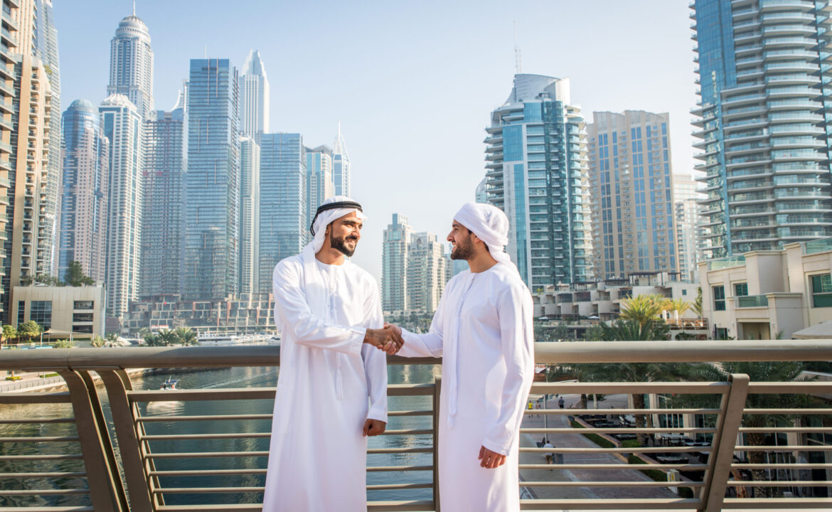 Two men with kandora in Dubai