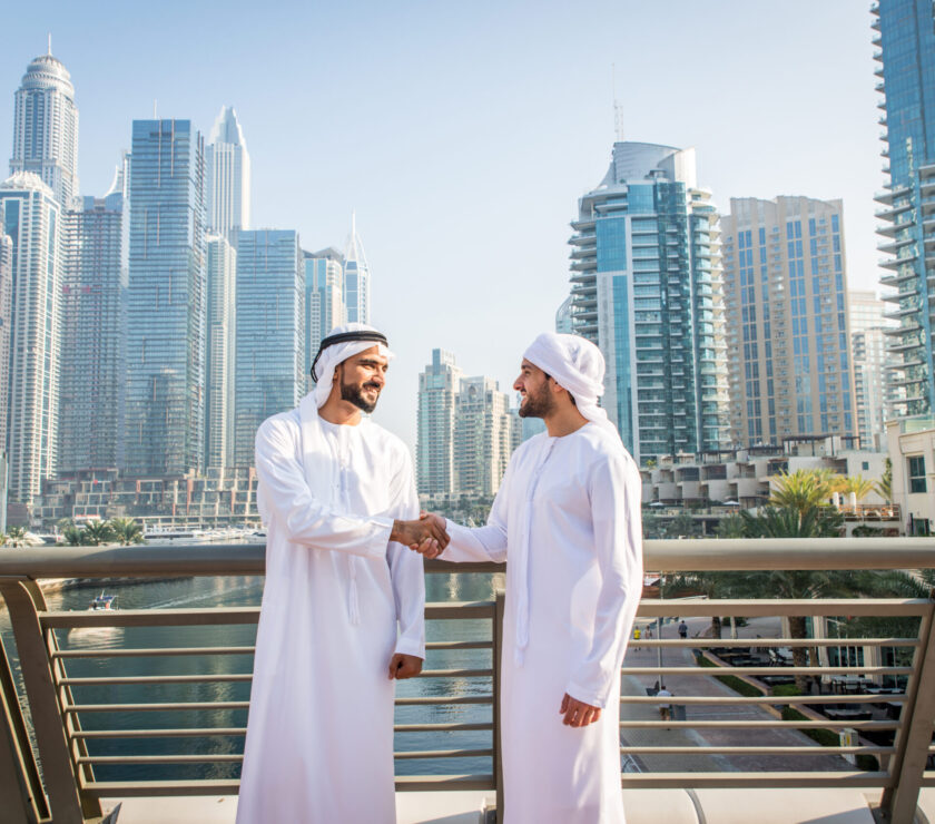 Two men with kandora in Dubai