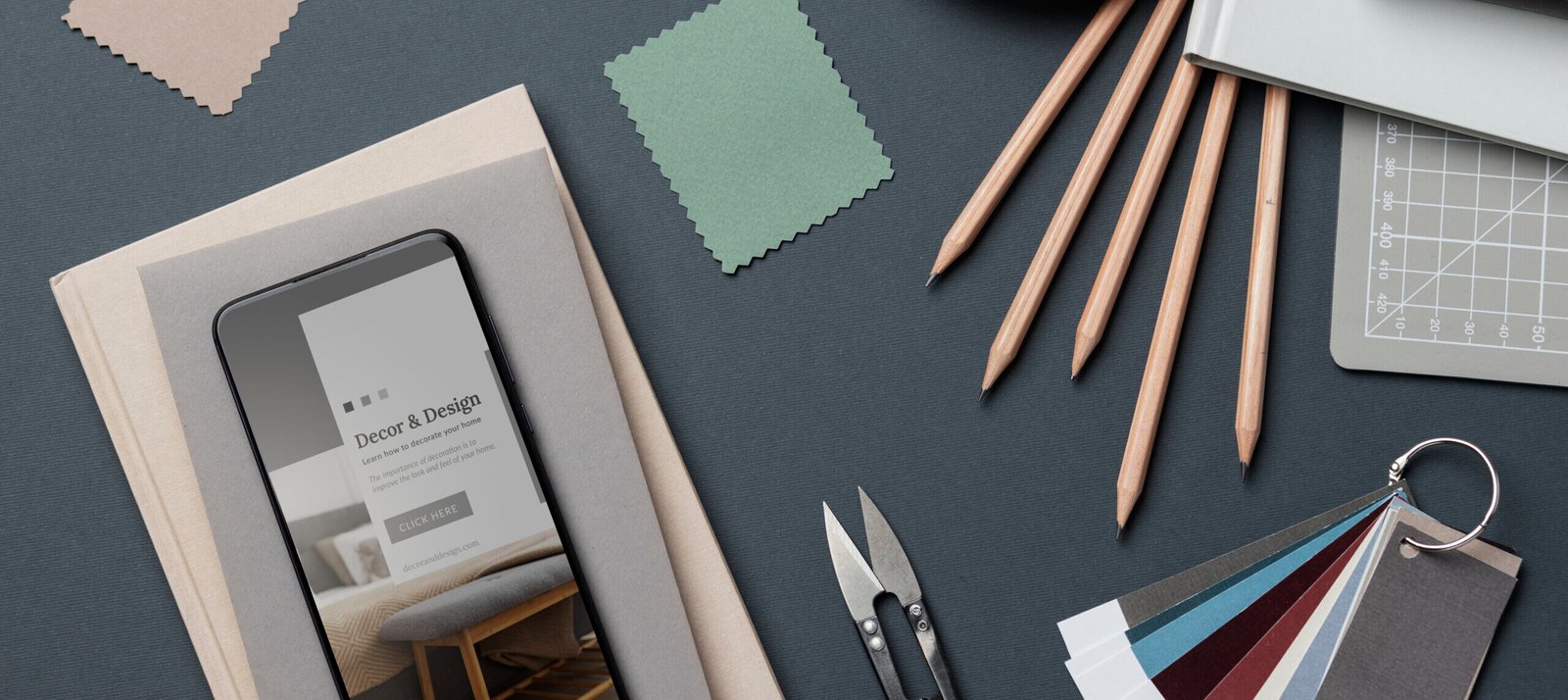 top-view-career-guidance-items-designers
